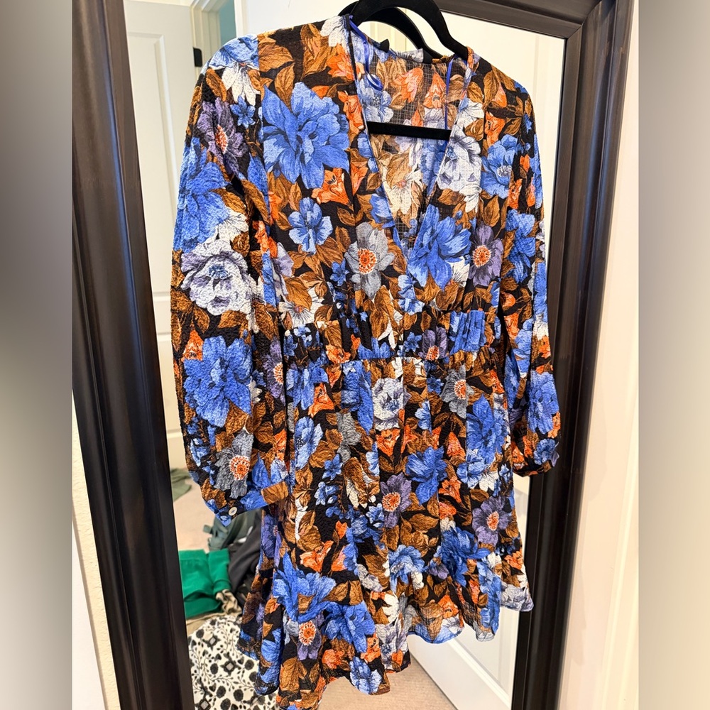 Zara Multicolor Floral Pattern Dress